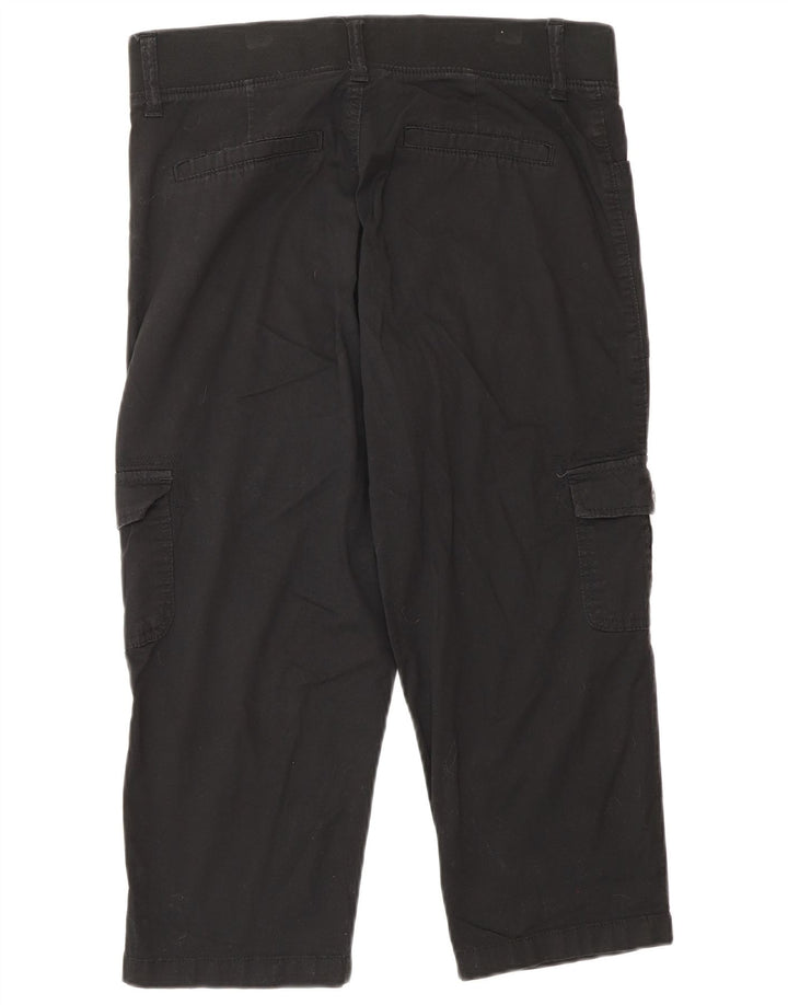 LEE Womens Straight Cargo Capri Trousers US 8 Medium W30 L21 Black Cotton
