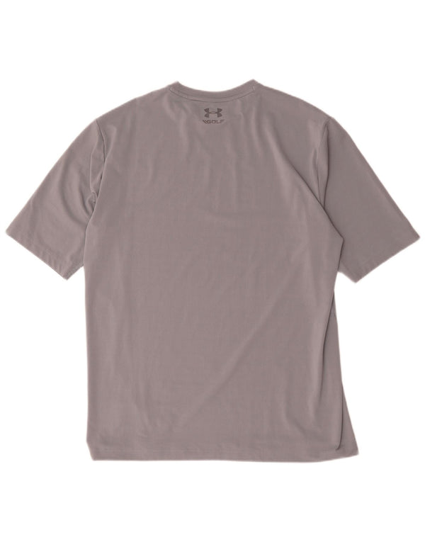 Under Armour Mens Heat Gear T-Shirt Top XL Grey Polyester