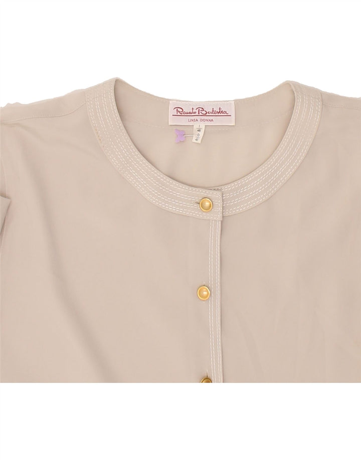 RENATO BALESTRA Womens Shirt Blouse IT 46 Large Beige Polyester Vintage Renato Balestra and Second-Hand Renato Balestra from Messina Hembry 