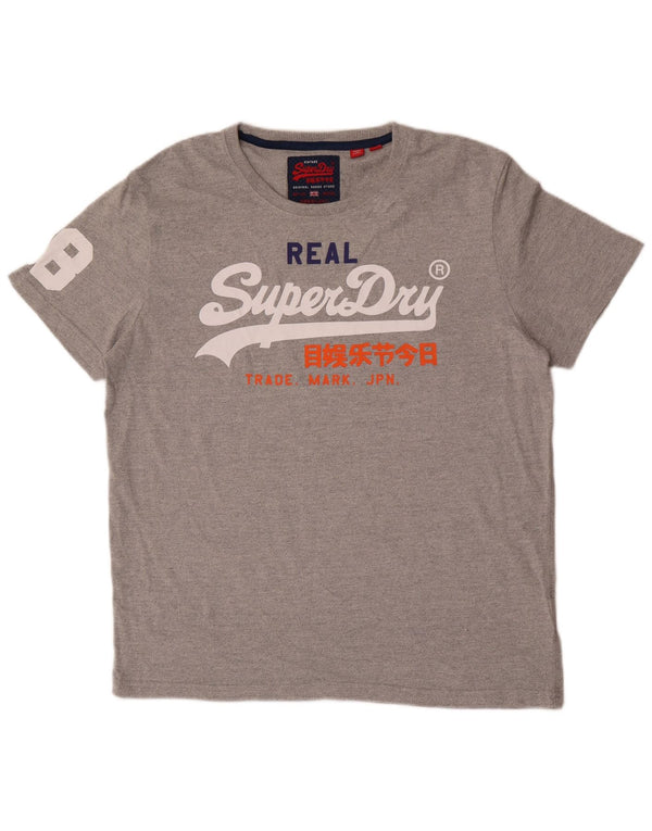 Superdry Mens Graphic T-Shirt Top 2XL Grey Cotton