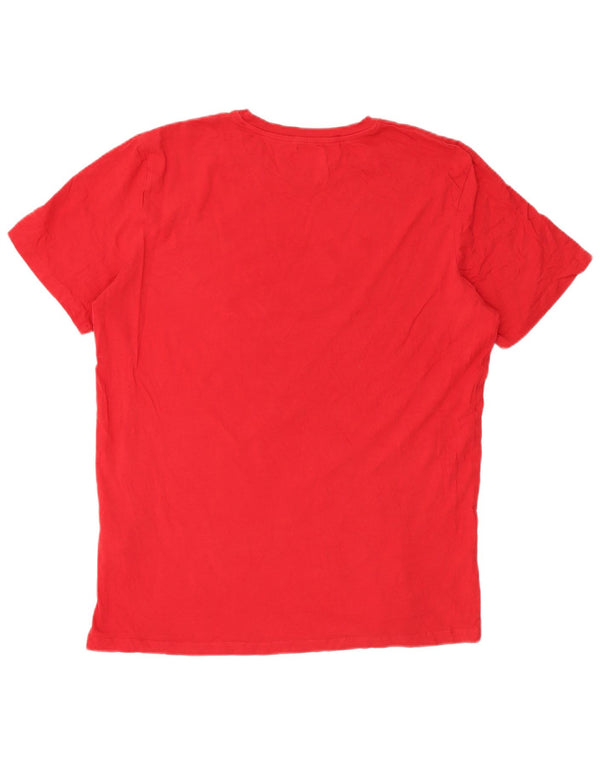 Jack & Jones Mens Graphic T-Shirt Top 2XL Red Cotton