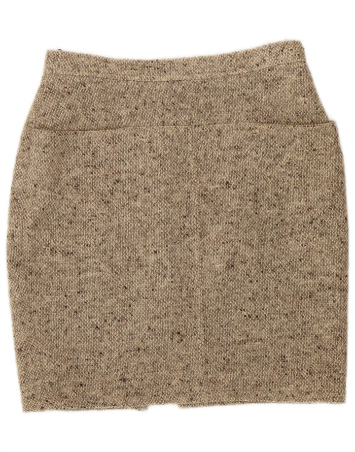 Mondrian Womens Pencil Skirt IT 42 Medium W28  Beige Flecked New Wool