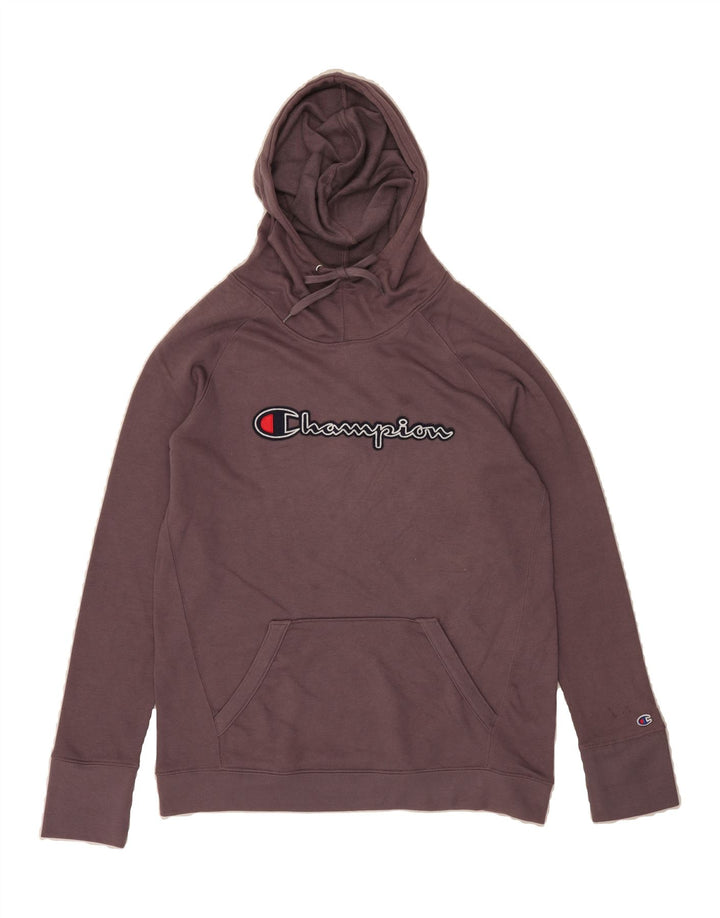 CHAMPION Womens Graphic Hoodie Jumper UK 14 Medium Purple Polyester Vintage Champion and Second-Hand Champion from Messina Hembry 