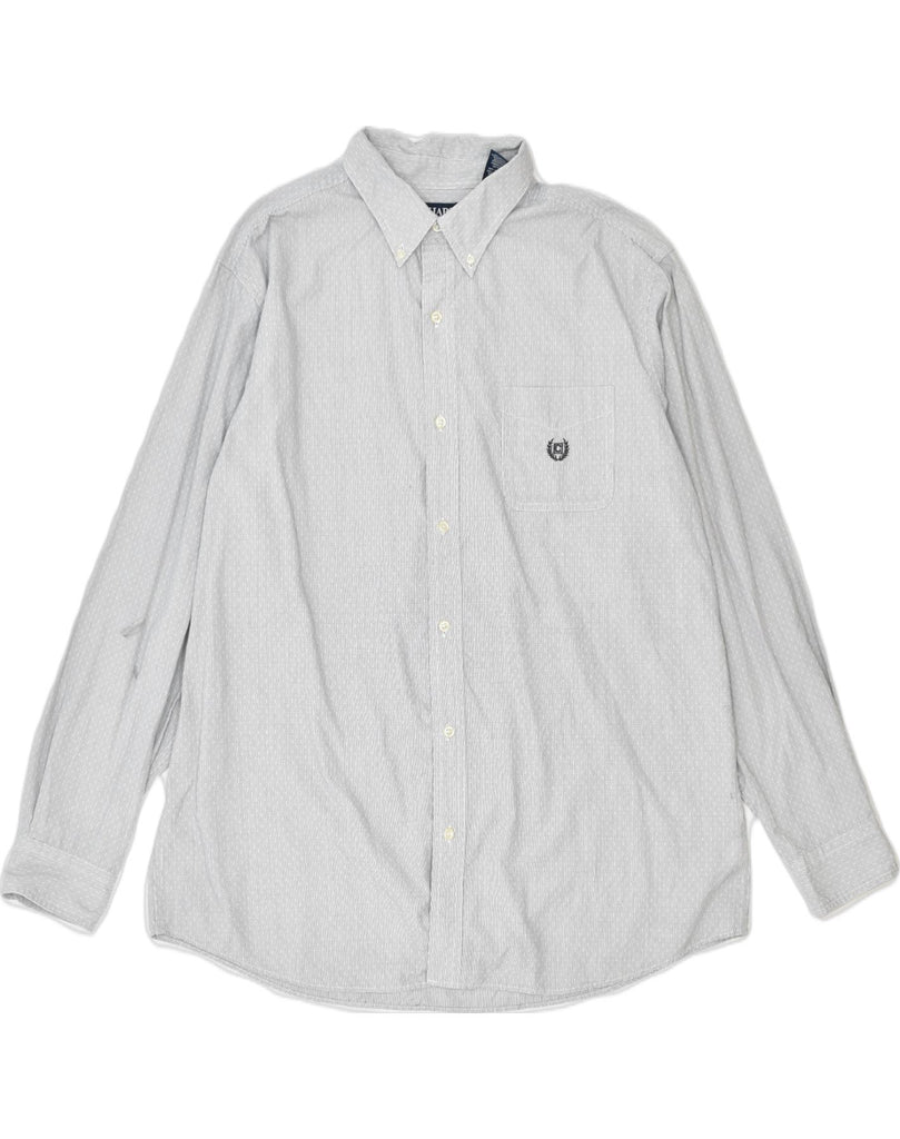 CHAPS Mens Easy Care Shirt XL Grey Cotton | Vintage | Thrift | Second-Hand | Used Clothing | Messina Hembry 