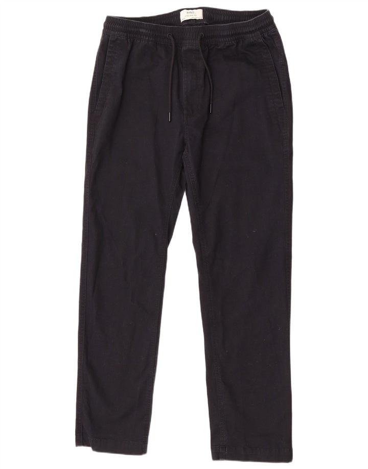Marks & Spencer Womens Straight Chino Trousers Medium W34 L29 Navy Blue
