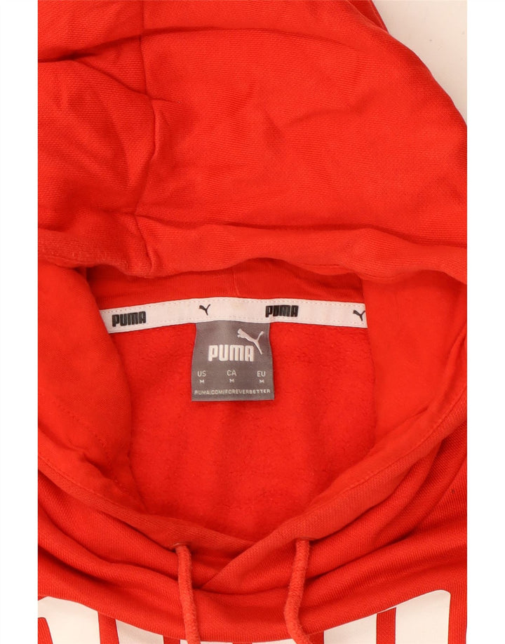 PUMA Mens Graphic Hoodie Jumper Medium Red Cotton