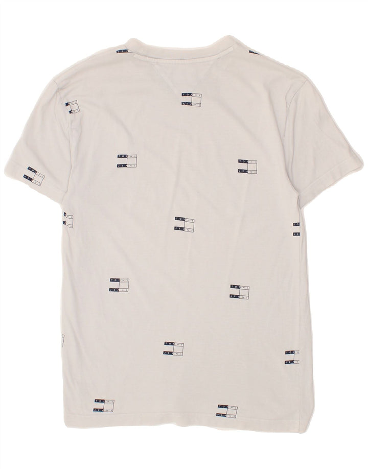 TOMMY HILFIGER Mens Graphic T-Shirt Top XS White Vintage Tommy Hilfiger and Second-Hand Tommy Hilfiger from Messina Hembry 