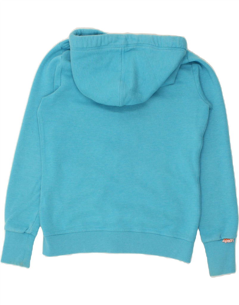 SUPERDRY Womens Zip Hoodie Sweater UK 14 Large Blue Cotton | Vintage Superdry | Thrift | Second-Hand Superdry | Used Clothing | Messina Hembry 