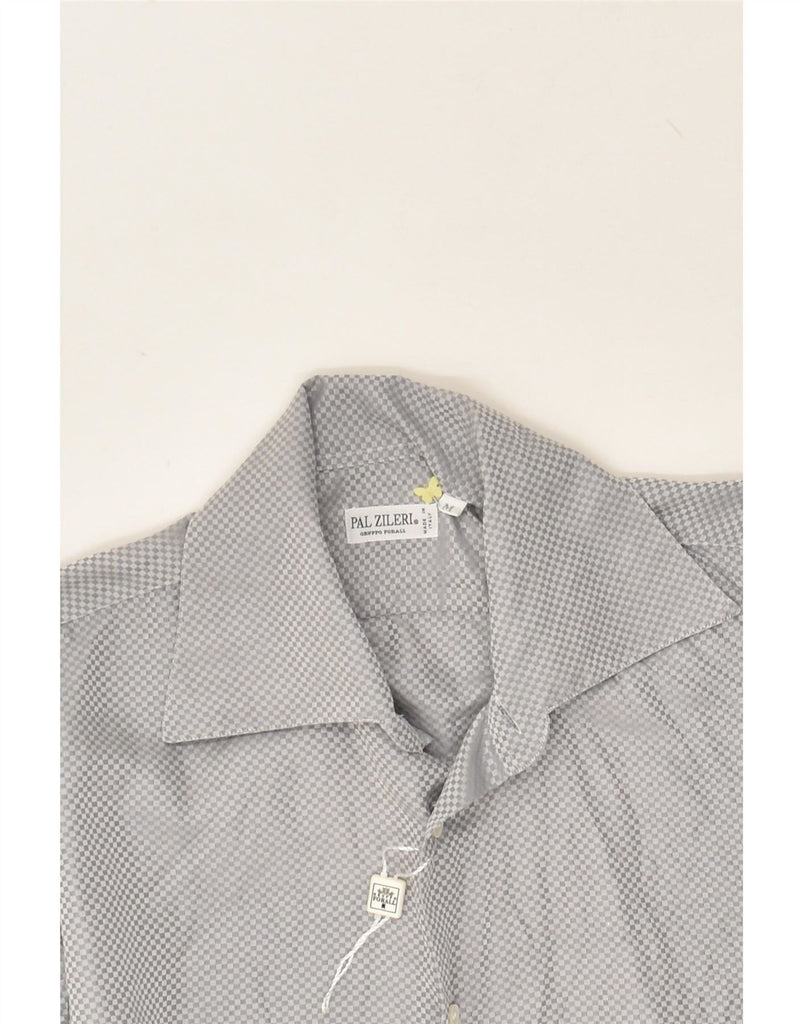 PAL ZILERI Mens Shirt Medium Grey Check Silk Vintage Pal Zileri and Second-Hand Pal Zileri from Messina Hembry 