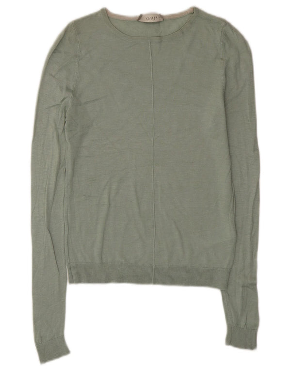 Oasis Womens Boat Neck Jumper Sweater UK 6 XS Green Viscose