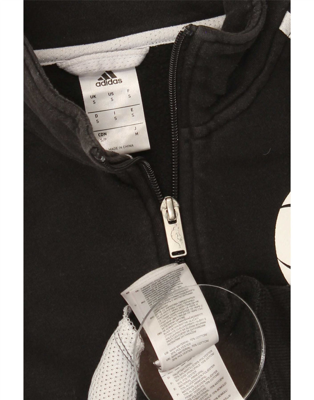 Adidas Mens Brooklyn Nets Graphic Tracksuit Top Jacket Small Black Cotton