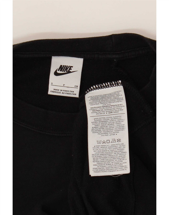 Nike Womens Oversized Sweatshirt Jumper UK 10 Small Black Cotton