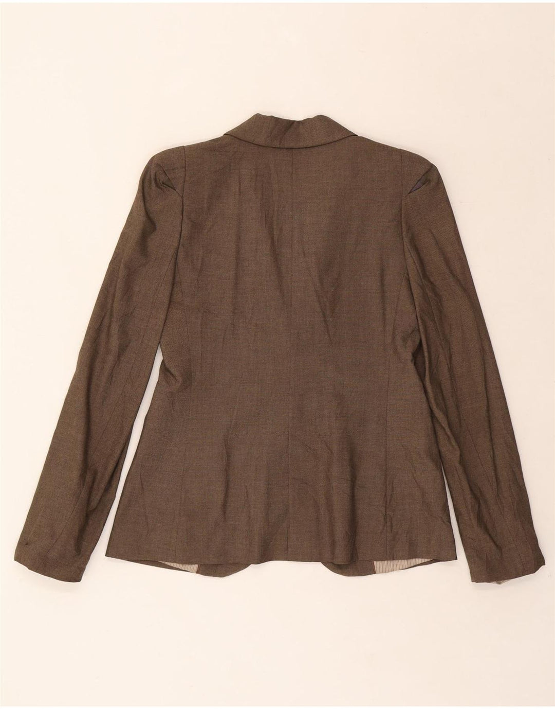 ZARA Womens 1 Button Blazer Jacket UK 10 Small Brown Viscose Vintage Zara and Second-Hand Zara from Messina Hembry 