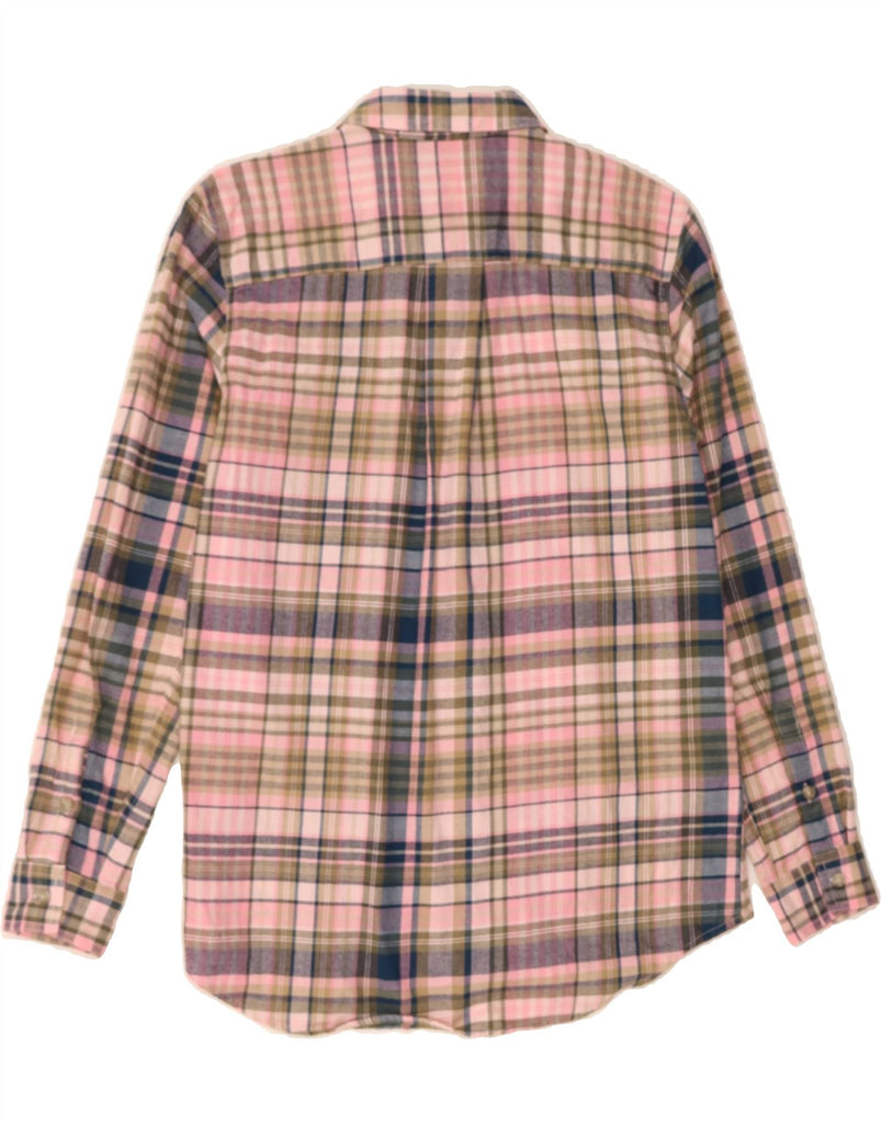 EDDIE BAUER Womens Flannel Shirt UK 10 Small Pink Check Cotton Vintage Eddie Bauer and Second-Hand Eddie Bauer from Messina Hembry 