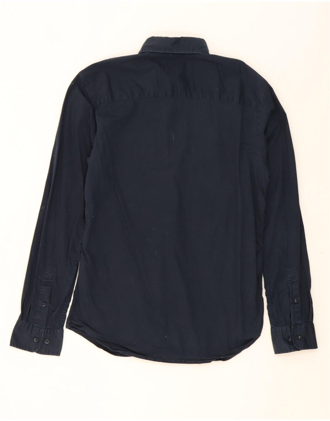 JACK & JONES Mens Shirt Small Navy Blue Cotton Vintage Jack & Jones and Second-Hand Jack & Jones from Messina Hembry 
