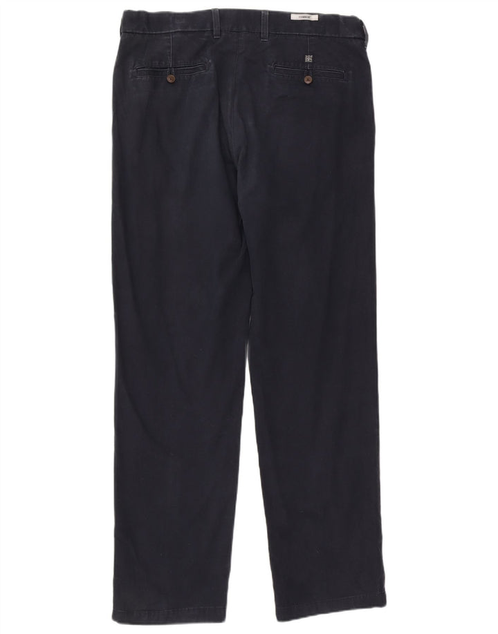 Marks & Spencer Mens Regular Chino Trousers W36 L33 Navy Blue Cotton