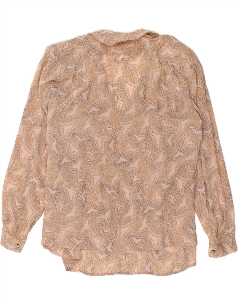 VINTAGE Womens Abstract Pattern Long Sleeve Blouse Top IT 49 XL Beige Vintage Vintage and Second-Hand Vintage from Messina Hembry 