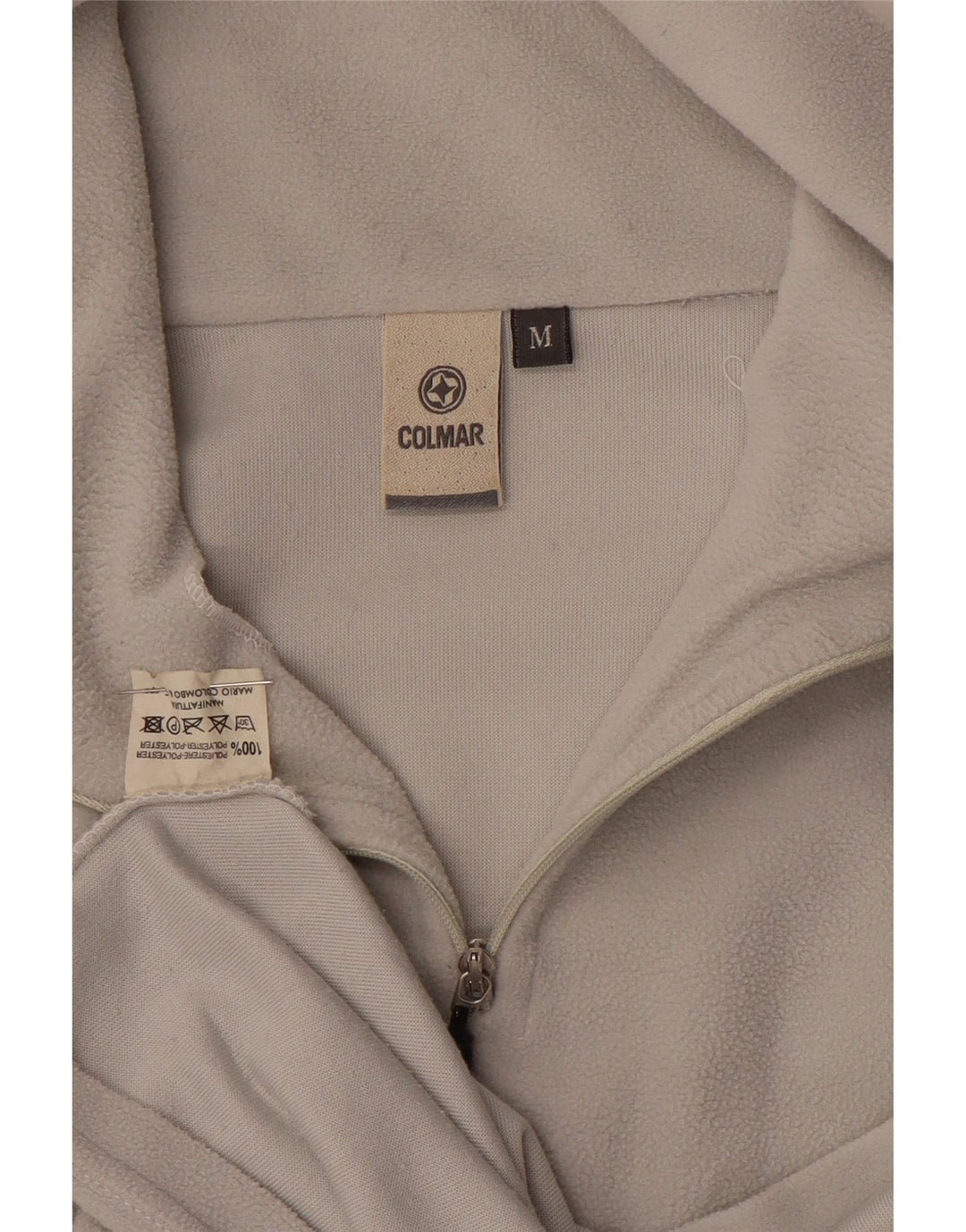 Colmar Mens Zip Neck Fleece Jumper Medium Grey Polyester