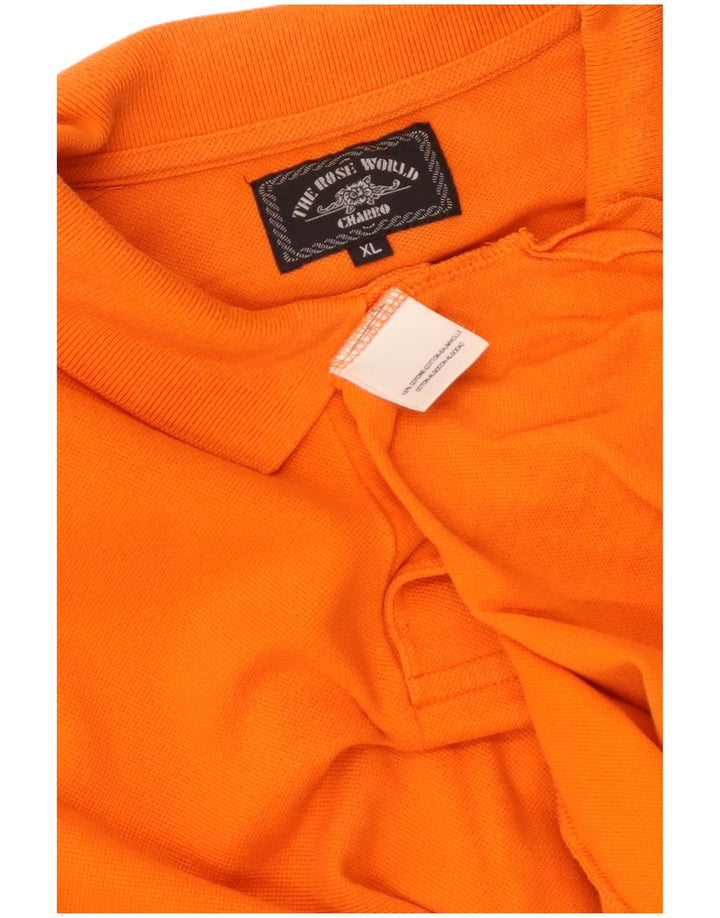 Charro Mens Polo Shirt XL Orange Cotton