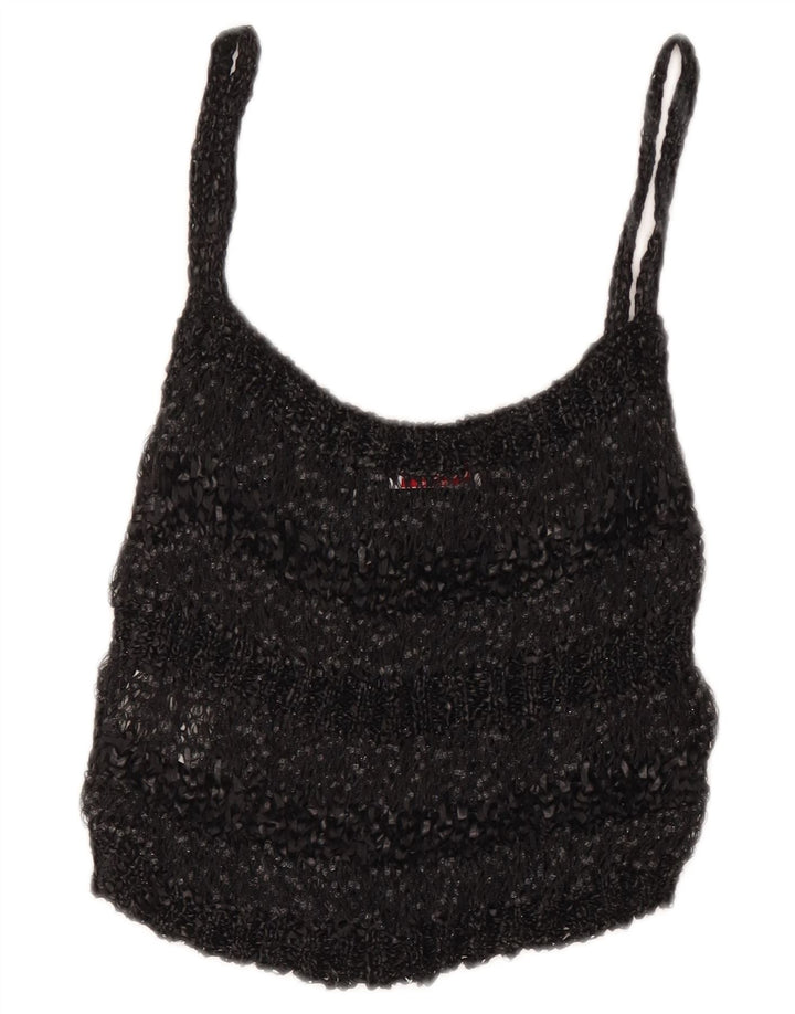 Codice Womens Crop See Through Cami Top UK 8 Small Grey Flecked Polyamide