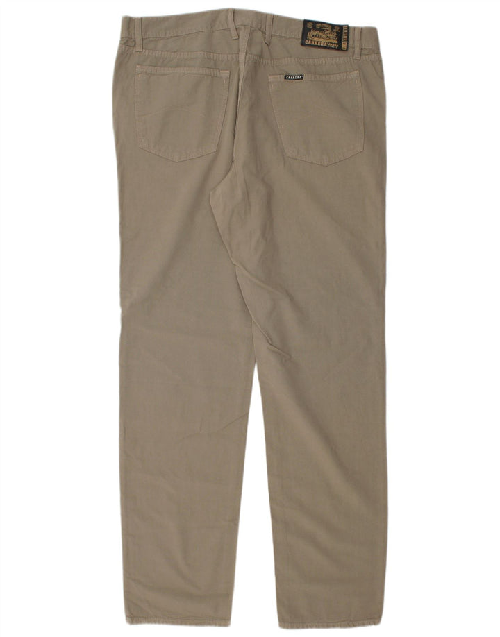 Carrera Mens 700 Regular Casual Trousers W40 L33 Beige Cotton