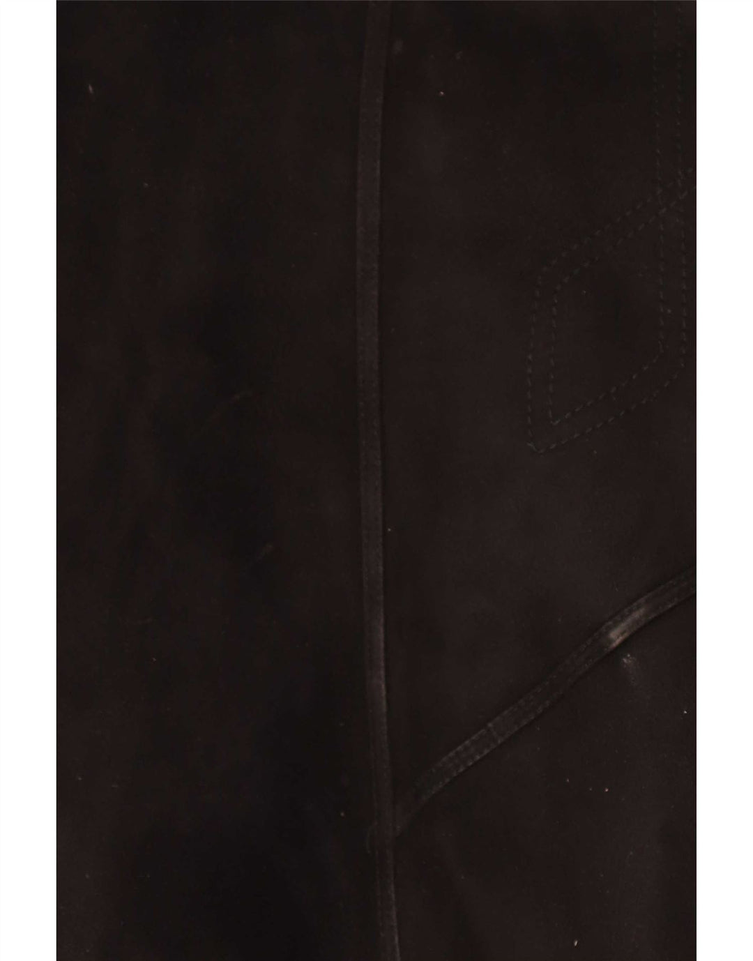 Muflone Womens Shearling Coat IT 48 XL Black Leather