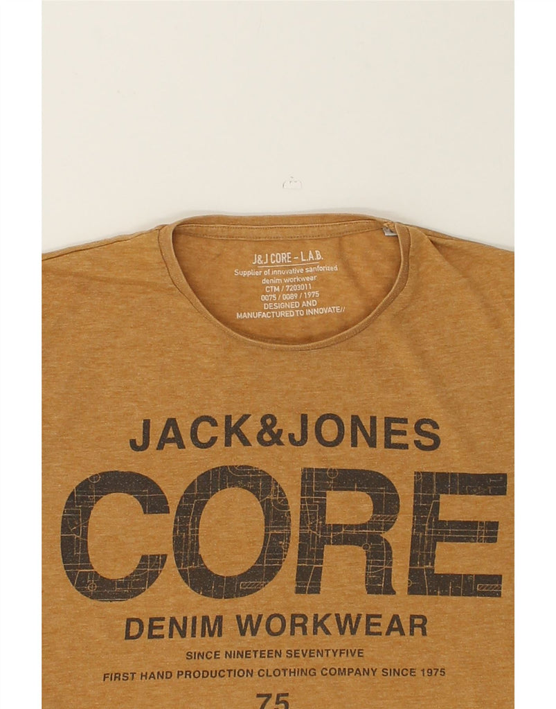 JACK & JONES Mens Graphic T-Shirt Top Small Brown Polyester | Vintage Jack & Jones | Thrift | Second-Hand Jack & Jones | Used Clothing | Messina Hembry 