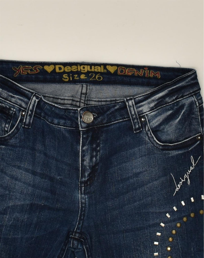 DESIGUAL Womens Slim Jeans W26 L28 Navy Blue | Vintage Desigual | Thrift | Second-Hand Desigual | Used Clothing | Messina Hembry 