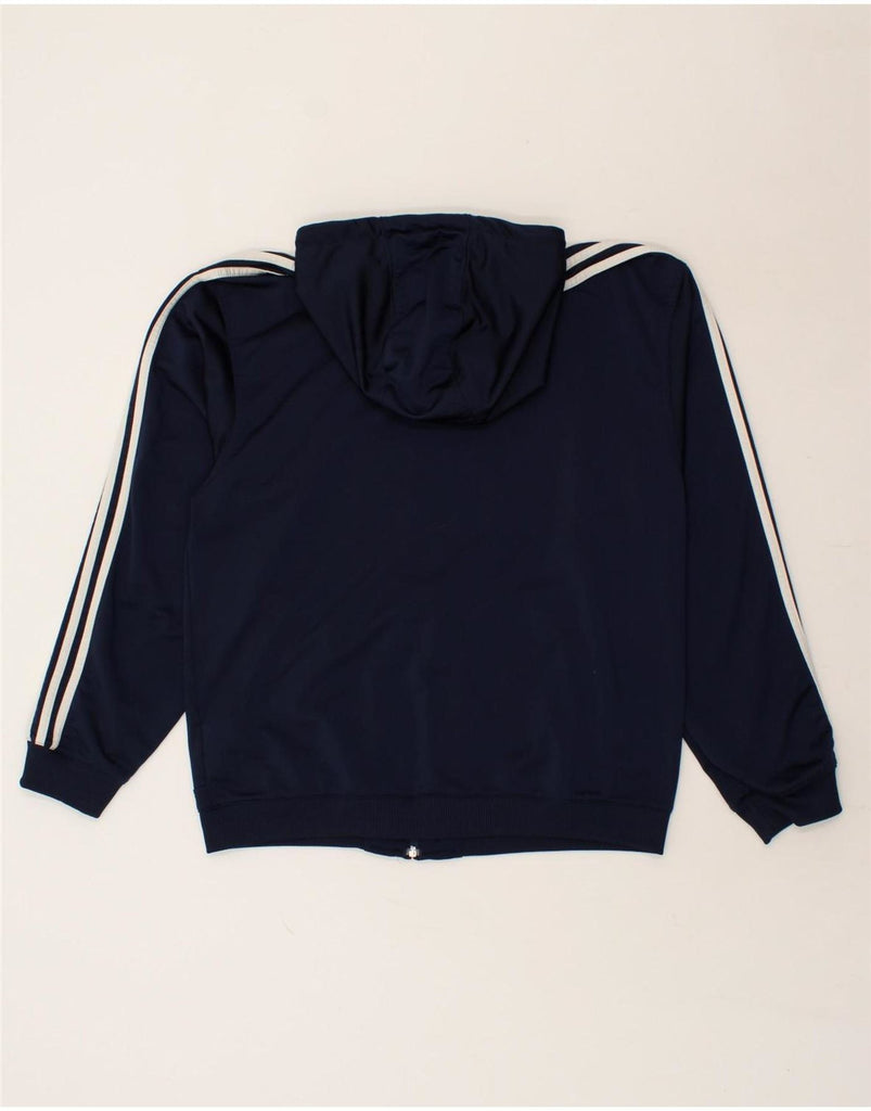 ADIDAS Mens Hooded Tracksuit Top Jacket Medium Navy Blue Polyester Vintage Adidas and Second-Hand Adidas from Messina Hembry 