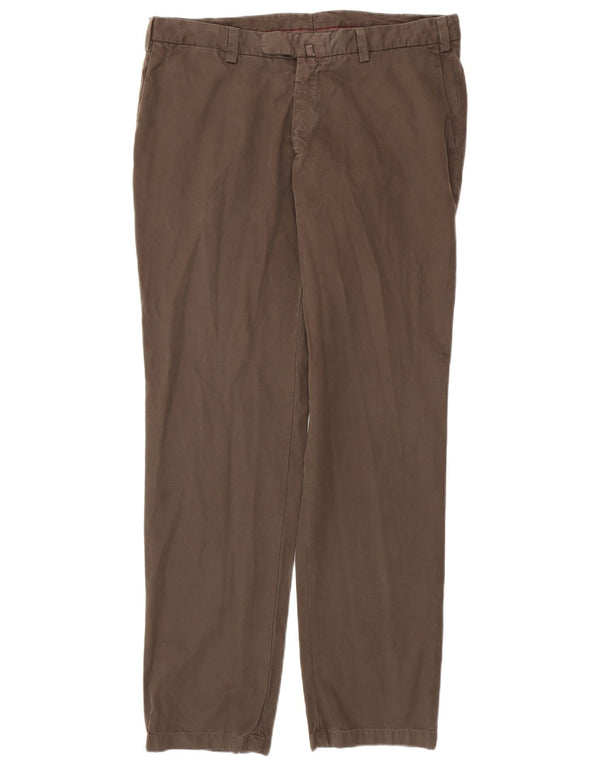 MASSIMO DUTTI Mens Straight Chino Trousers W38 L34  Brown