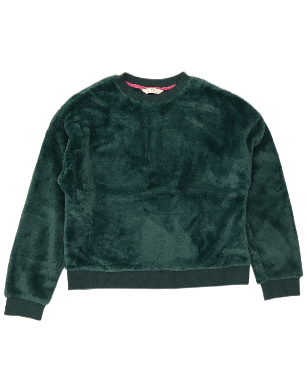 Marks & Spencer Womens Oversized Crop Sweatshirt Jumper UK 10 Small Green