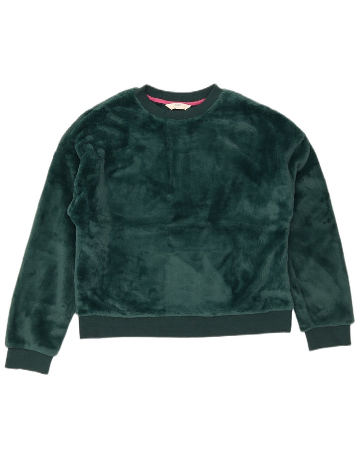 Marks & Spencer Womens Oversized Crop Sweatshirt Jumper UK 10 Small Green