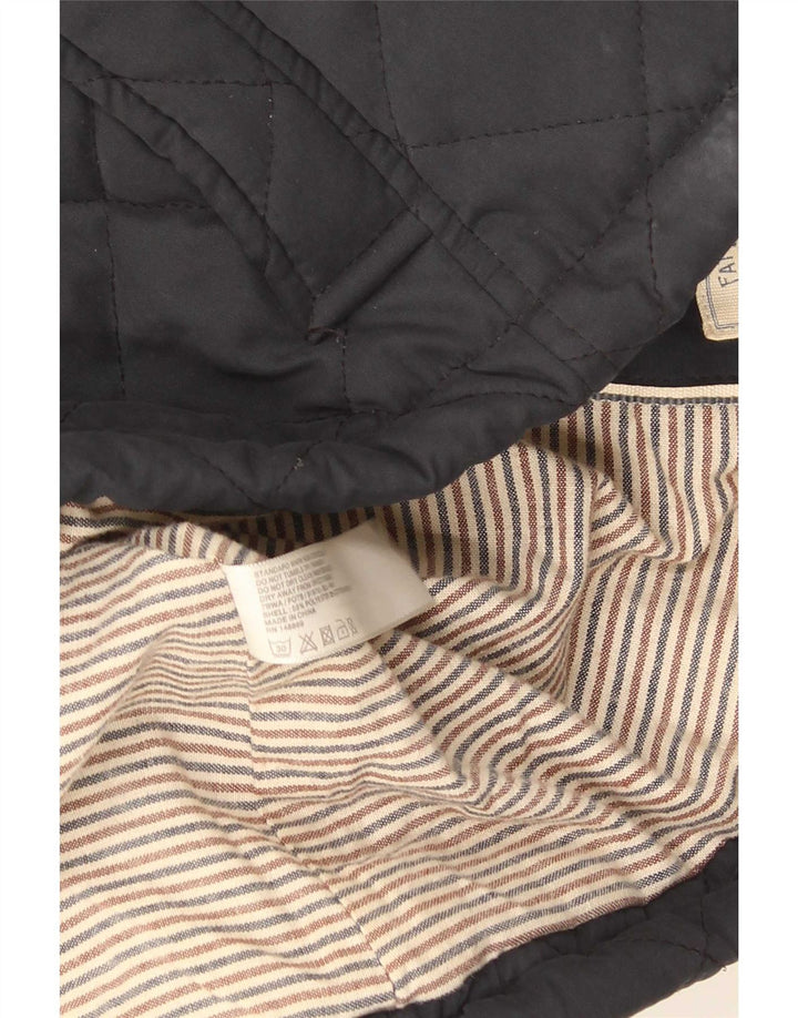 Fat Face Womens Quilted Jacket UK 12 Medium Navy Blue Polyester