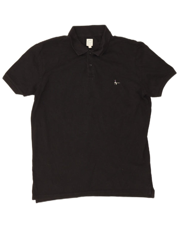 Jack Wills Mens Polo Shirt Large Black Cotton