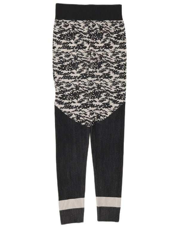 Adidas Womens Stella McCartney Leggings UK 8 Small Grey Floral Polyester