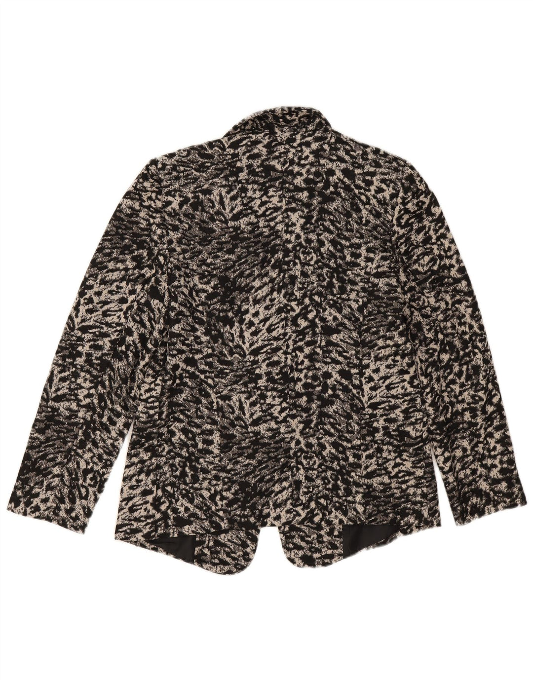 Marks & Spencer Womens Blazer Jacket UK 16 Large Beige Animal Print