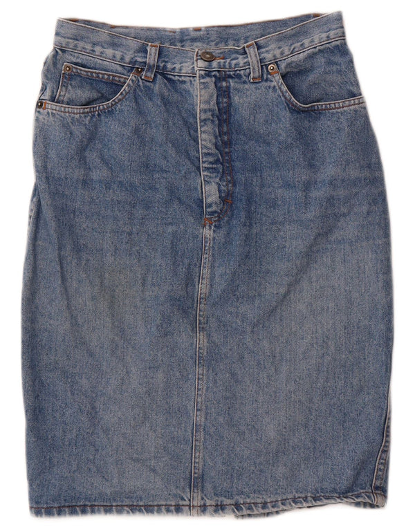 Stefanel Womens High Waist Denim Skirt IT 46 Large W28  Blue Cotton