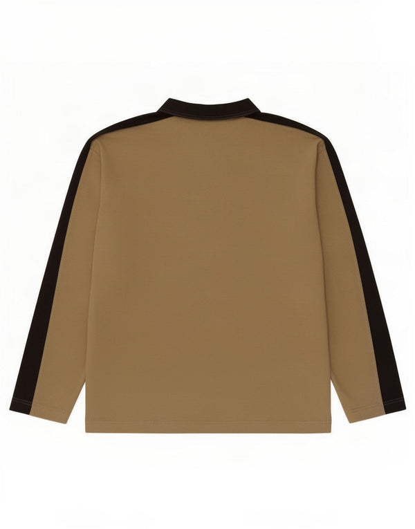 Puma Mens Top Long Sleeve Large Beige Colourblock