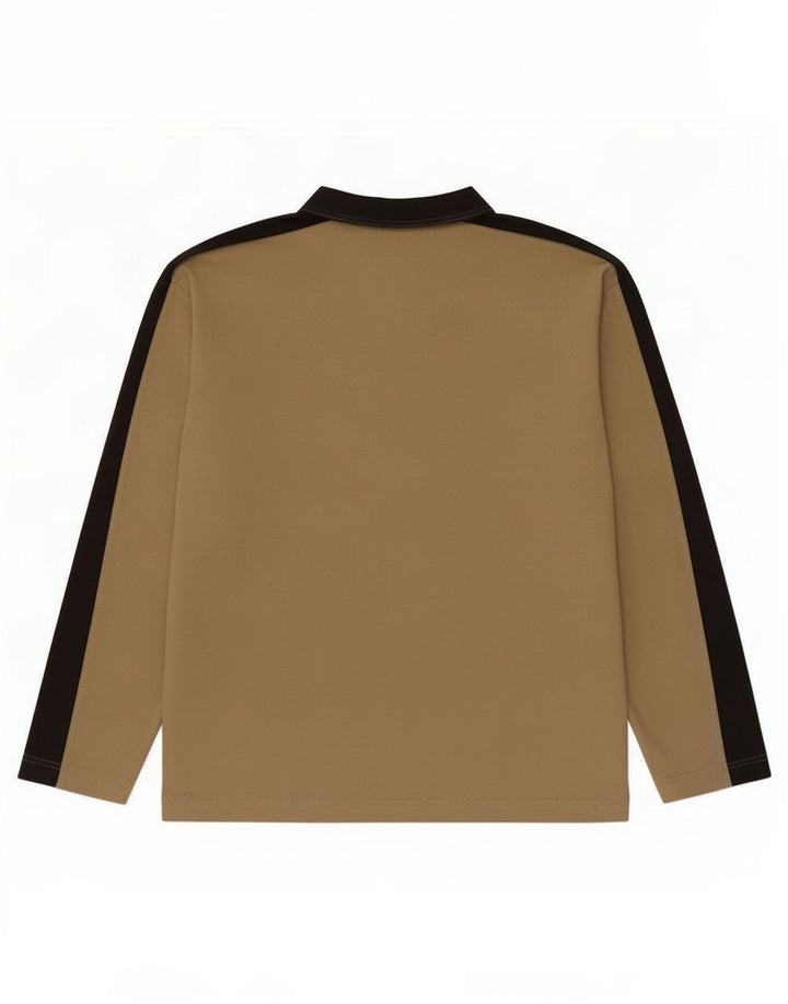 Puma Mens Top Long Sleeve Large Beige Colourblock