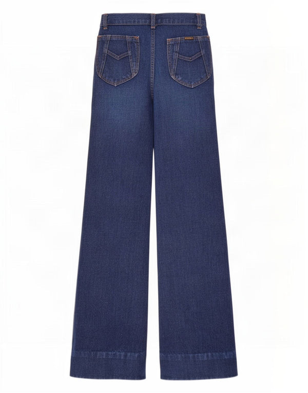 Marshal Womens High Rise Wide Leg Jeans W29 L32 Blue Cotton
