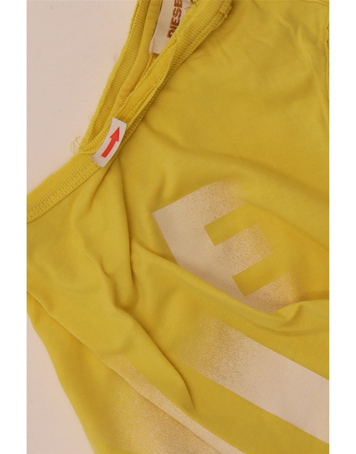 Diesel Mens Graphic T-Shirt Top Small Yellow