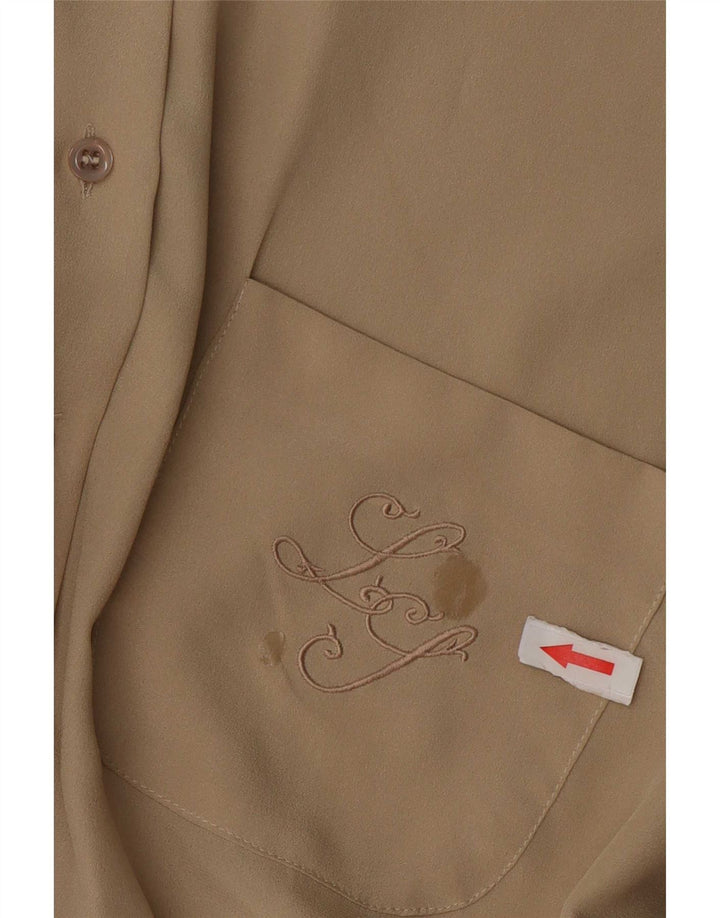 Luisa Spagnoli Womens Shirt Blouse UK 18 XL Beige Polyester