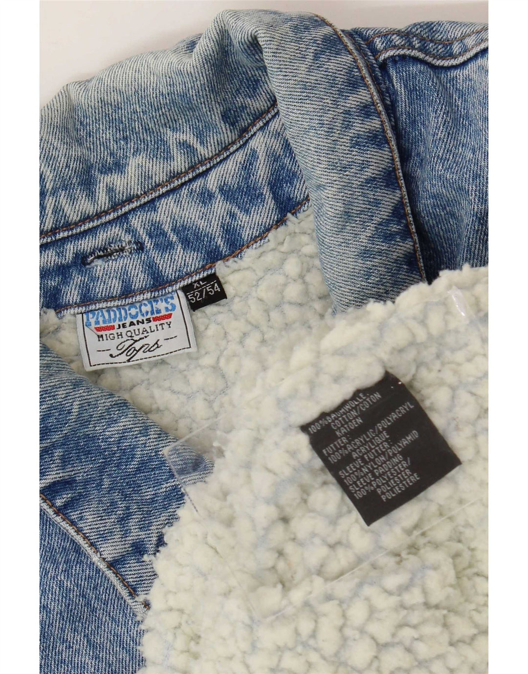 Paddock's Mens Sherpa Denim Jacket IT 52/54 XL Blue Cotton