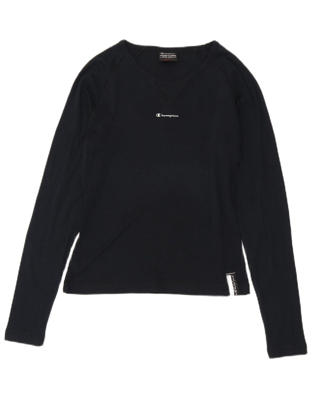 Champion Womens Graphic Top Long Sleeve UK 16 Large Navy Blue