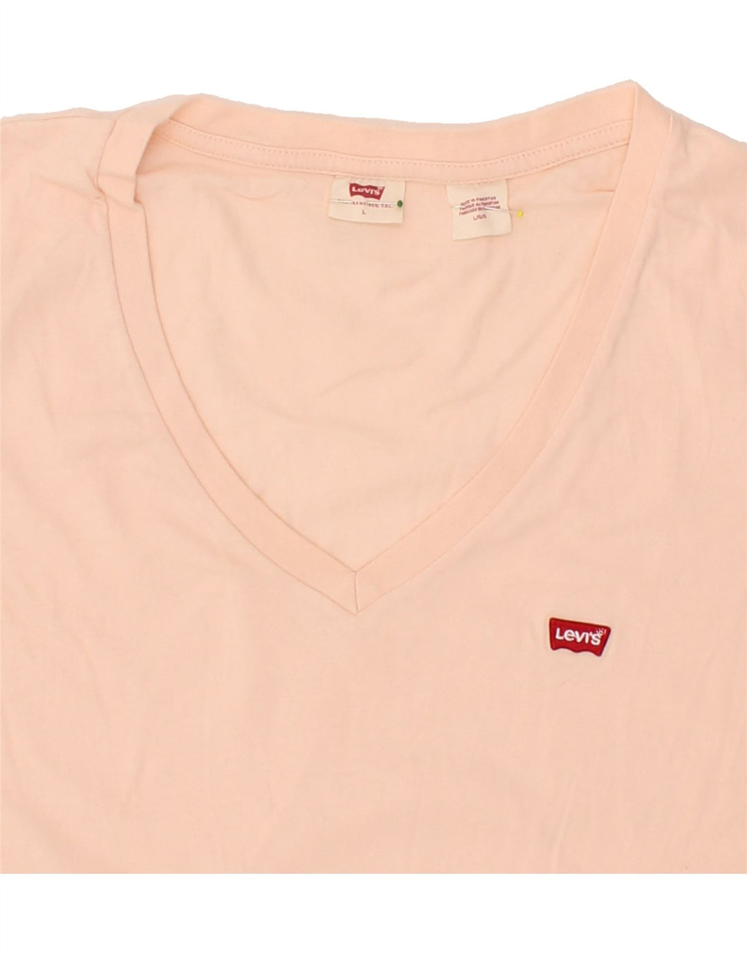 LEVI'S Womens T-Shirt Top UK 16 Large Pink Cotton Vintage Levi's and Second-Hand Levi's from Messina Hembry 