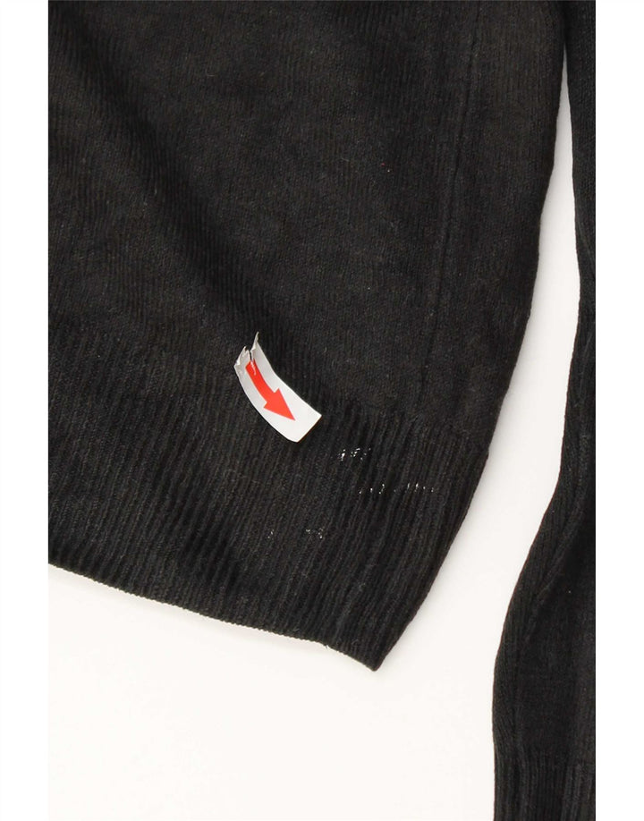 Marks & Spencer Mens V-Neck Jumper Sweater Large Black Acrylic