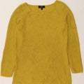 MOSSIMO Womens Boat Neck Jumper Sweater UK 14 Medium Yellow Acrylic Vintage Mossimo and Second-Hand Mossimo from Messina Hembry 