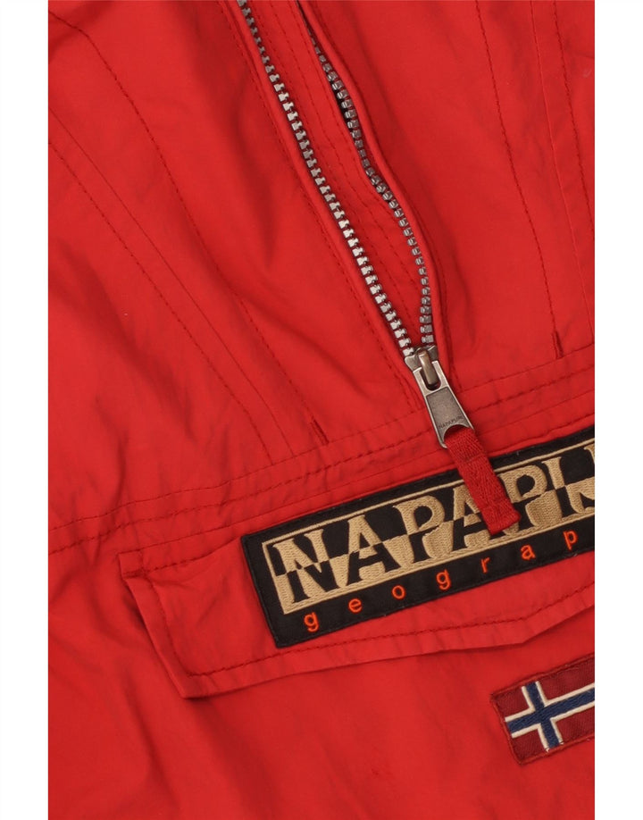 Napapijri Boys Graphic Hooded Anorak Jacket 11-12 Years Red Polyester