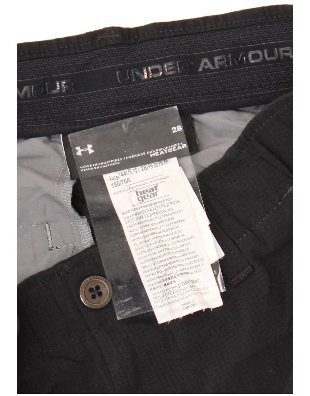 UNDER ARMOUR Mens Heat Gear Chino Shorts W28 Small Black Polyester