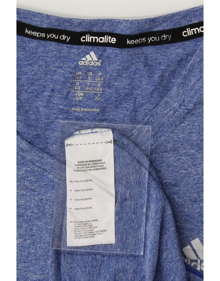 ADIDAS Womens Climalite T-Shirt Top UK 8/10 Small Blue Polyester Vintage Adidas and Second-Hand Adidas from Messina Hembry 